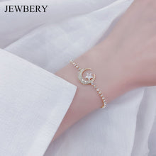 Load image into Gallery viewer, JEWBERY Elegant Delicate Zircon Moon Star Bracelet Bling Micro Inlaid Zirconia Women&#39;s Bracelet Bangles Anniversary Gift
