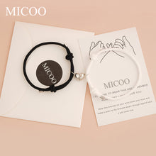 Load image into Gallery viewer, MICOO Romantic 2pcs/set Heart Magnetic Couple Bracelets Men Women Classic Black White Paired Lovers Braclet Adjustable Braslet Knot
