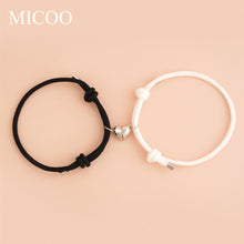 Load image into Gallery viewer, MICOO Romantic 2pcs/set Heart Magnetic Couple Bracelets Men Women Classic Black White Paired Lovers Braclet Adjustable Braslet Knot
