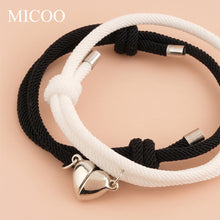 Load image into Gallery viewer, MICOO Romantic 2pcs/set Heart Magnetic Couple Bracelets Men Women Classic Black White Paired Lovers Braclet Adjustable Braslet Knot
