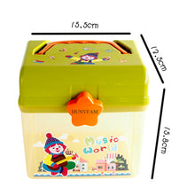 Load image into Gallery viewer, HUNYFAM Cute Cartoon Kids Double Layers Storage Box Portable Plastic Toys Children Birthday Gift Crayon Snack Building Block Organizer
