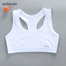 Load image into Gallery viewer, imfulodo 5Pc/lot Girls Black White T-shirt Cotton Topic Solid Color Girls Underwear Teenage Training Bra Vest Great Elastic Gift
